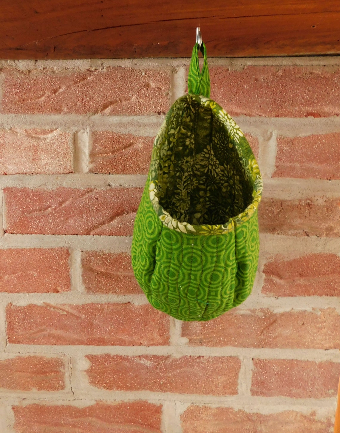 Quilted cotton storage pod small green storage pod Etsy