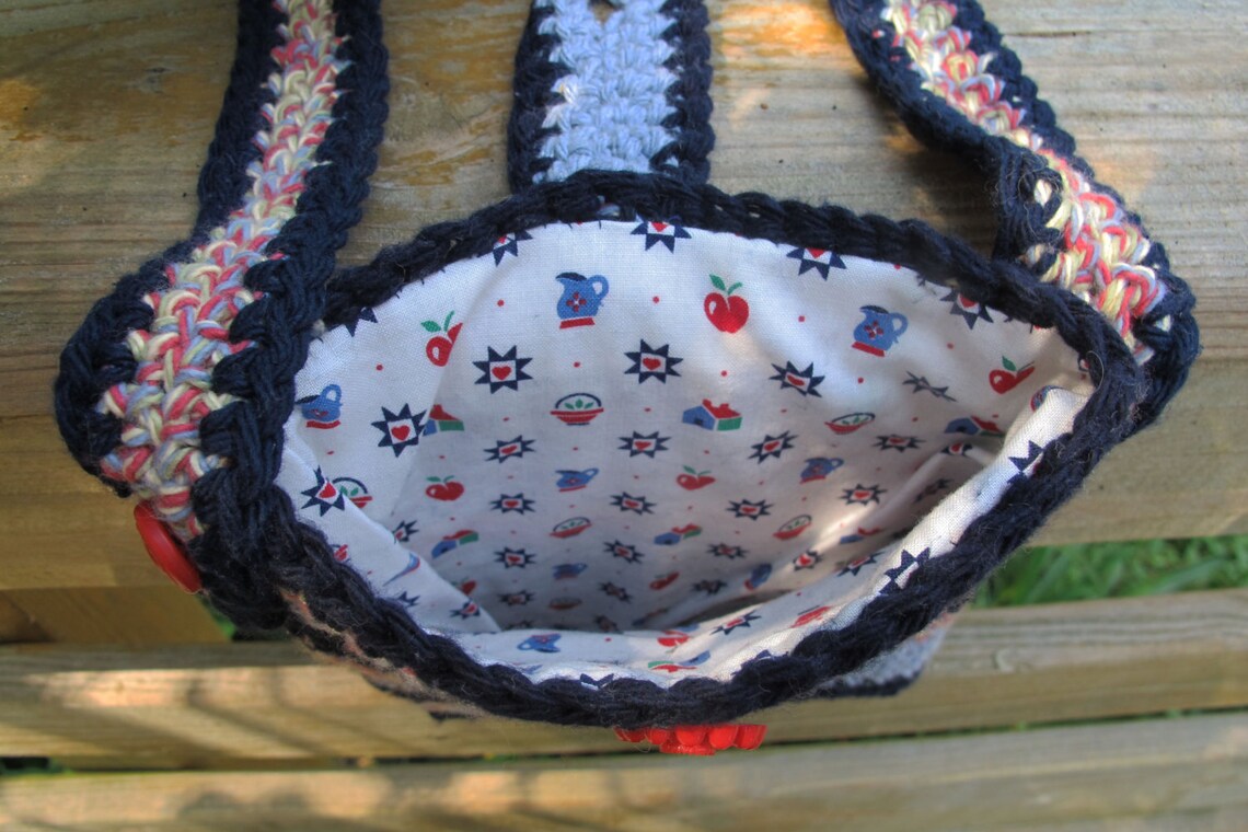 Crocheted purse small shoulder bag cotton yarn purse Etsy