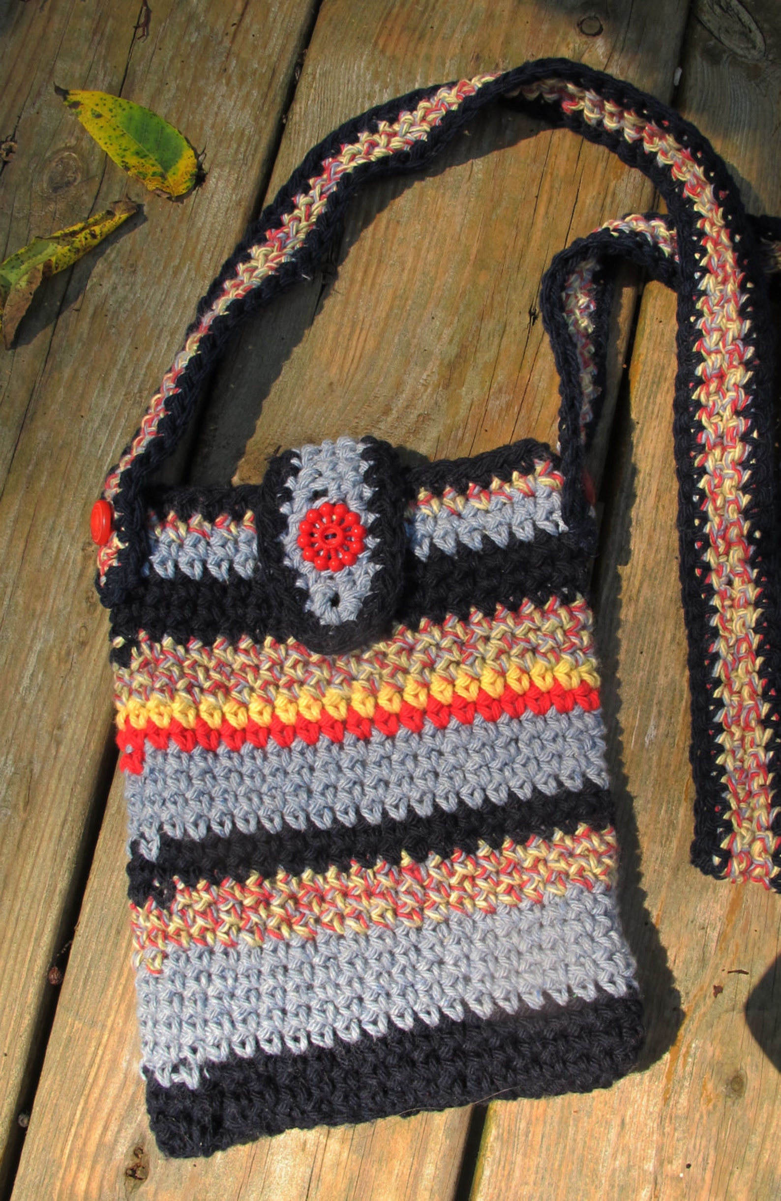 Crocheted purse small shoulder bag cotton yarn purse Etsy