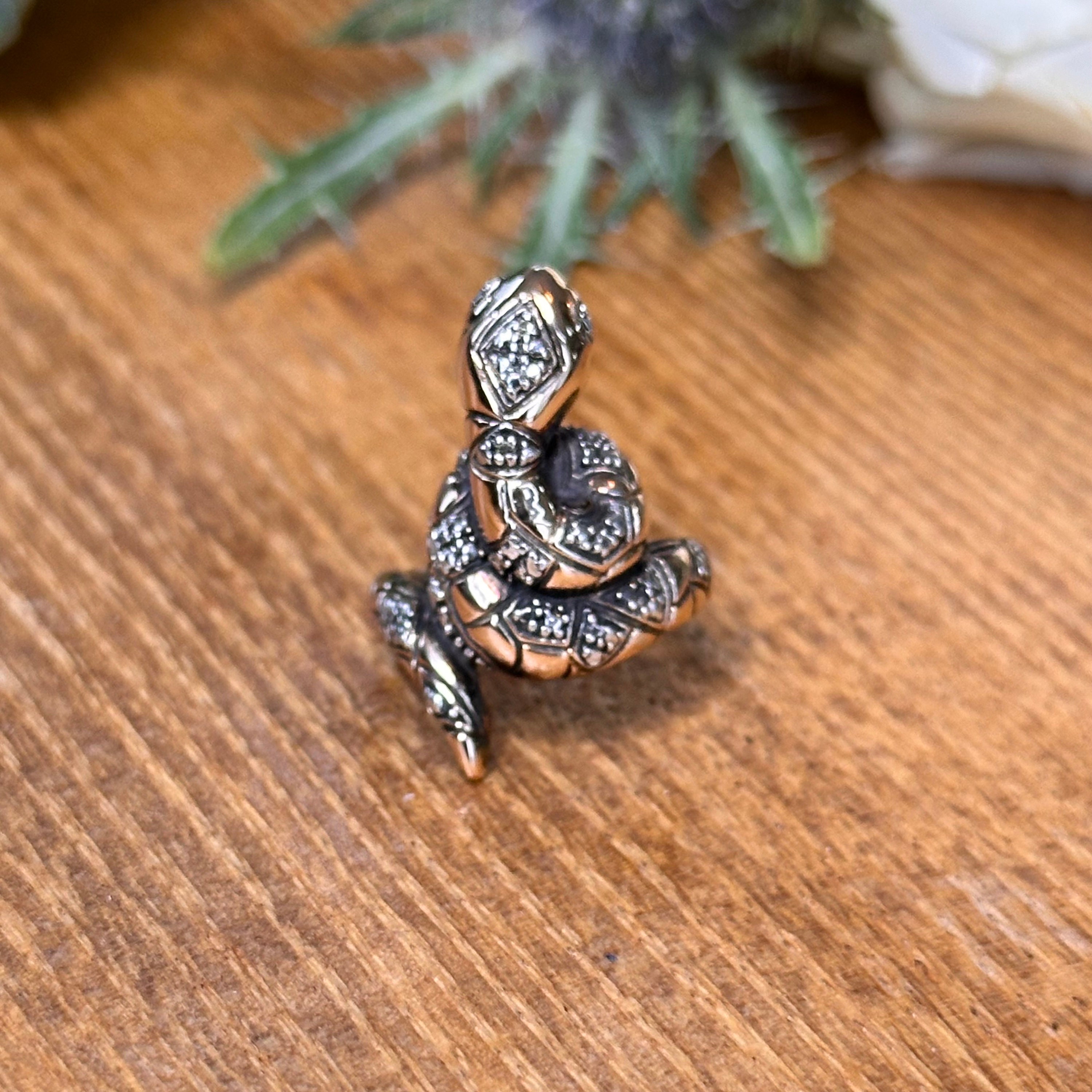 Diamond Snake Ring - Donj Jewellery