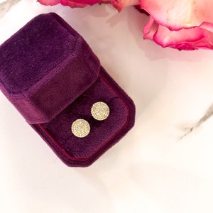 14k Yellow Gold Round Diamond Cluster Earrings