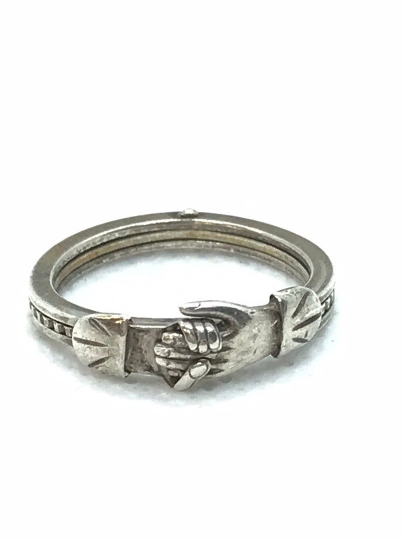 Sterling Silver Fede Gimmel Ring Betrothal Ring Puzzle Ring