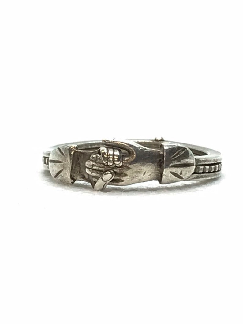 Sterling Silver Fede Gimmel Ring Betrothal Ring Puzzle Ring