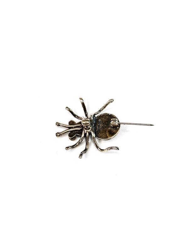 Sterling Silver Turquoise Navajo Spider Pin Brooch - image 3