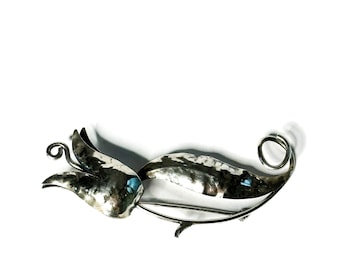 Sterling Silver Handmade Tulip Brooch by Rohner
