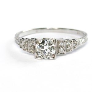 Art Deco Diamond and Platinum Engagement Ring