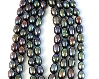 Four Strand  Blue Pearl Necklace With Sterling Clasp