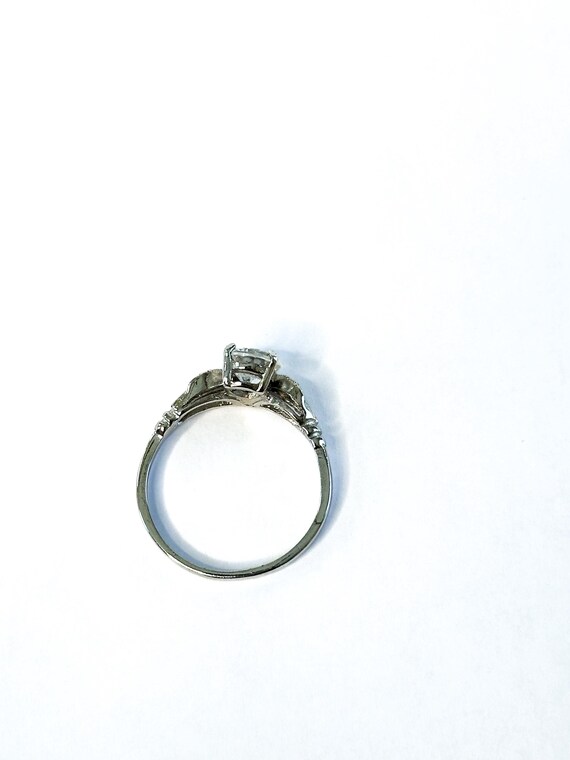 Sterling Silver Crystal Solitaire Engagement Ring… - image 5