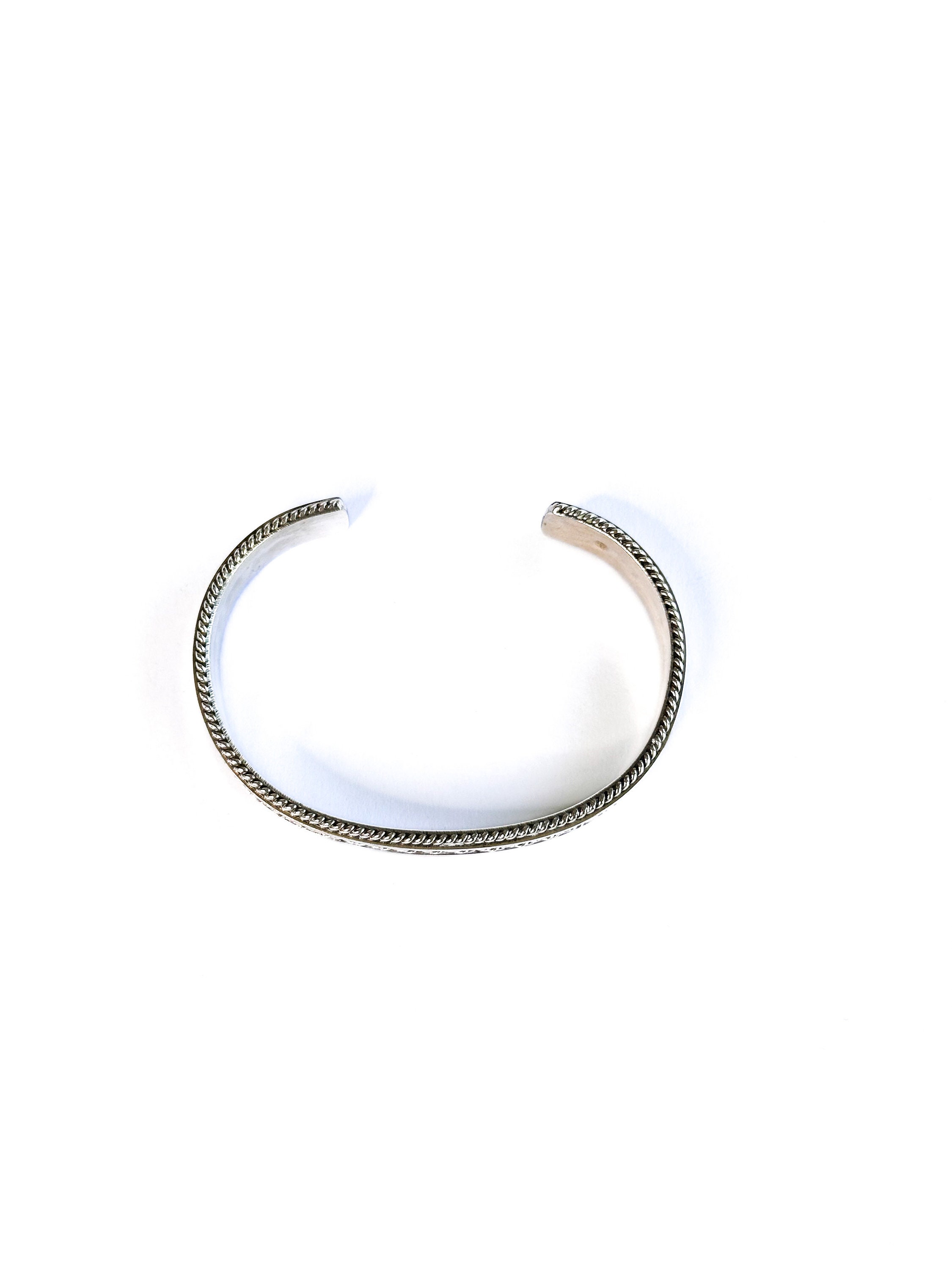 Sterling Silver Double Twist Navajo Cuff Bracelet Signed