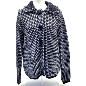TWINSET Simona Barbieri M Coat Jacket Wool Black White Checkered Sequenced BNWT image 1