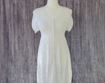 Conjunto Twin Simona Barbieri Italia, vestido suéter blanco con botones, nuevo en talla pequeña
