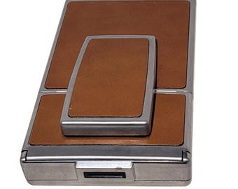 POLAROID SX-70 Land Camera Chrome Brown Leather Case Strap Papers