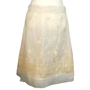 Hoss Intropia Polka Dot Skirt Ivory Sheer Cotton Bow Belt Embroidered BNWT 4/36 image 1