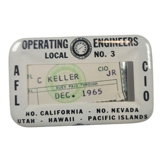 1965 Operating Engineers Local 3 AFL CIO Union Ba… - image 1