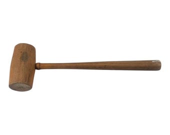 Vintage Wooden Carver’s or Leather Working Mallet Solid Oak Woodworking Tool M37