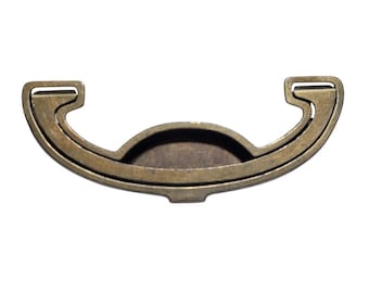 Mid Century Dresser Nightstand Cabinet Brass Ring Pull Handle 5.75" 8348 -T9