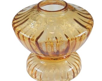 Mid Century Vintage 4" Amber Glass Light Fixture Lamp Shade Globe Lens T16