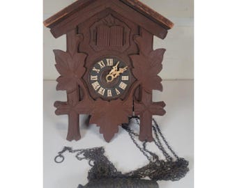 Vintage G.M. Angem German Cuckoo Clock Carved Wood Parts Repair Restoration
