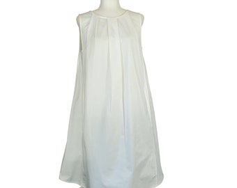 NEW! Lucy Wild White Shift Dress Sleeveless Frock 100% Cotton Designer SZ Med