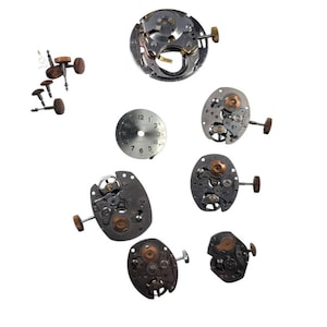 Timex Wind Up Watch Movements Stems & Crowns Lot Vintage For Parts or Repair M28