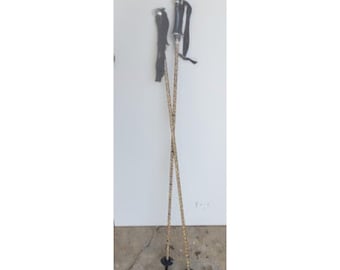 The Royal Shaft Leopard Print Ski Poles 45 Inch Alpine Downhill Vintage