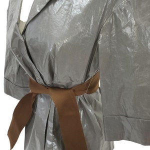 Hoss Intropia Rain Coat Jacket Slicker 3/4 Sleeve Gray Steam Punk Industrial 8 image 2