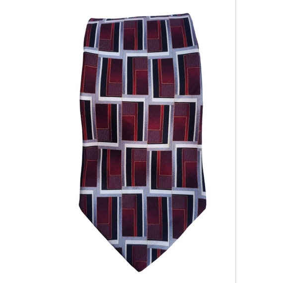 Men's Dress Necktie Tie Stafford Purple Gray Rect… - image 1