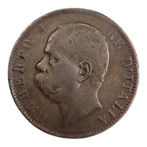 1866 Northern Italy Coin, 10 Centesimi Vittorio Emanuele II