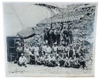 Vintage 1944 Shasta Dam Construction Crew Photo California Workers T15