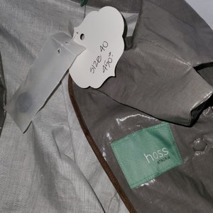 Hoss Intropia Rain Coat Jacket Slicker 3/4 Sleeve Gray Steam Punk Industrial 8 image 5