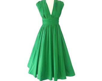 TR Designs Kelly Green Dress Formal Prom Cocktail Party Shirred Frock Size 4 NWT