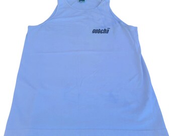 Vintage 1997 Gotcha Hawaii Tank Top Men's White Surf Beach Floral Logo T2