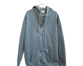 Blind NYC Zip Up Hoodie Men's Large Gray Full Zip Sweatshirt C10-11