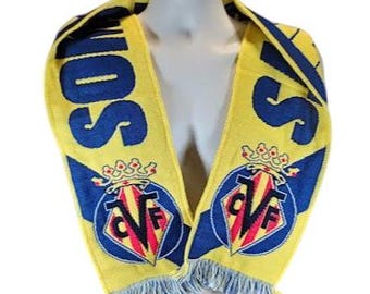 Villarreal CF Som Groguets Soccer Scarf Yellow Blue Fan 52 Inch M39