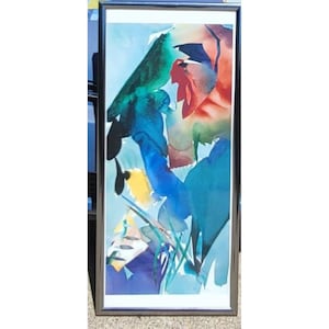 Peter Kitchell Palmate Panther "B" 1988 Metallic Frame Art Print 40x18 Glass