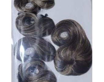 Toni Brattin 5 Piece Hair Topper Set Soft Curls Brown Blonde New 3/M6
