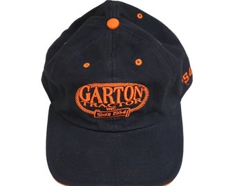 Garton Tractor Black & Orange Buckle Back Baseball Hat Cap Adjustable Unworn