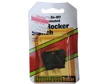 Amber Rocker Switch 16 Amp 12 Volt Littelfuse Tracor New Old Stock