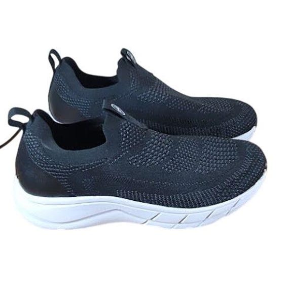 Athletic Works Mens Slip On Shoes Black Memory Foam Comfort Size 10 M39