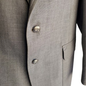 Men's 1970's Leeter Tailored Dress Jacket Gray Blazer 42R Prom Wedding Casual image 2