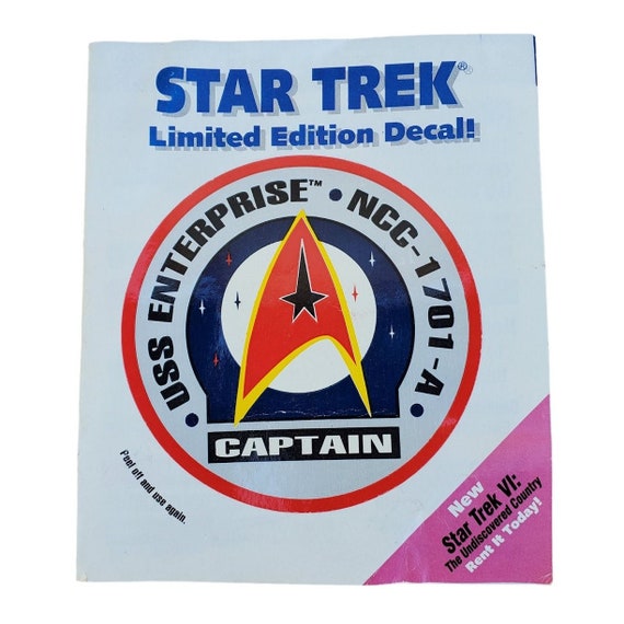 Star Trek 1992 USS Enterprise NCC-1701-A Captain Decal Booklet