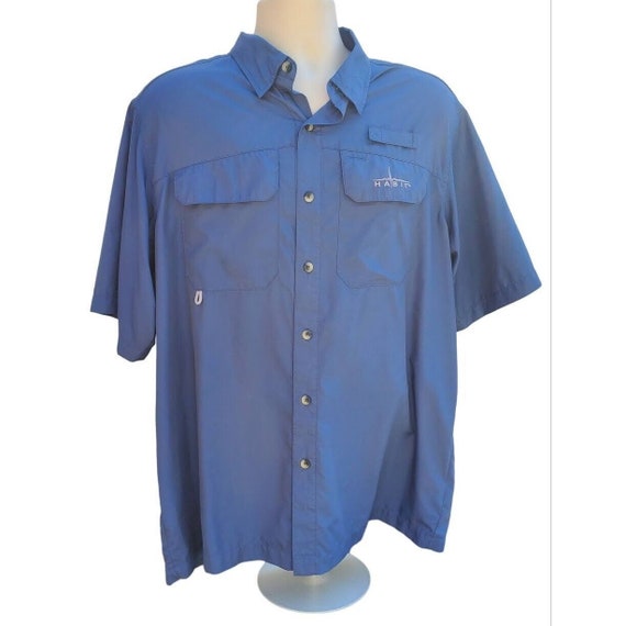 Habit Short Sleeve 30 Solar Factor Golf Fishing Sport Shirt Blue  Lightweight L 