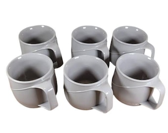 Aladdin Temp Rite Mugs Gray Stackable 6 Piece RV Camping Trailer T15