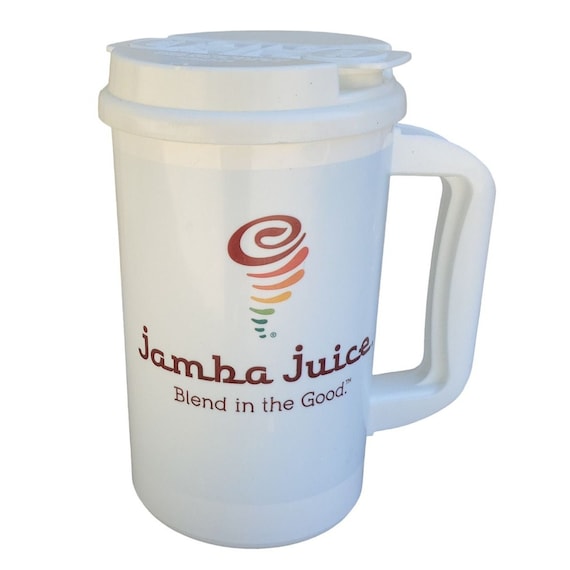 Jamba Juice Handled Mug Cup With Lid 25 Year Anniversary Thermo