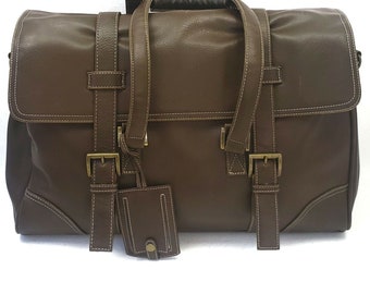 Buxton Brown Leather Business Laptop Briefcase Lawyer Ministry Bag Men Women