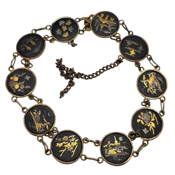 Lovely japanese damascene shakudo - Gem Lovely japanese damascene shakudo - Gem