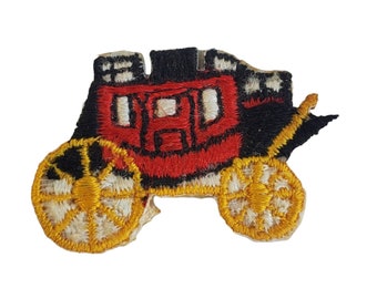 Vintage Wells Fargo Embroidered Stagecoach Wagon Patch Sticker New Unused 1.5"