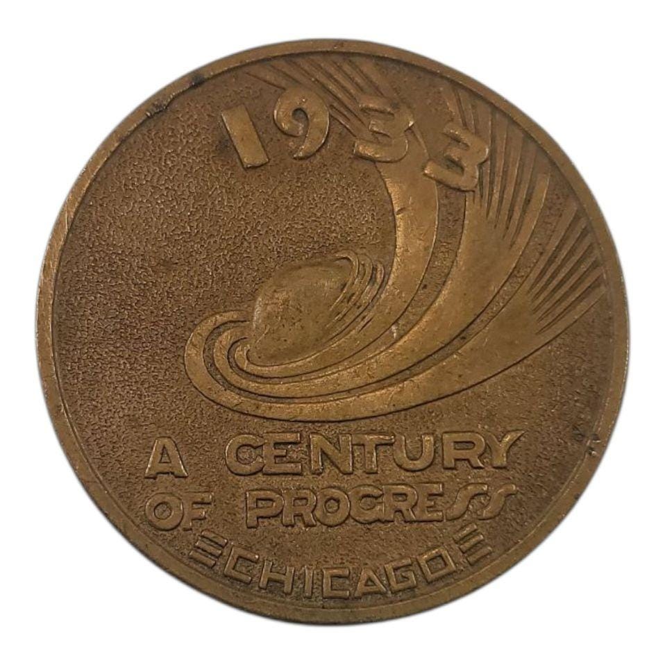 ◆629◆記念メダル 1930年 ベルギー 国立労働博覧会 vintage 1933 Chicago Worlds Fair Century of Progress Good Luck Token Coin