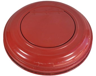 Witt Safco Industrial Red Round Trash Recycling Metal Lid Red Push Down Can 16"