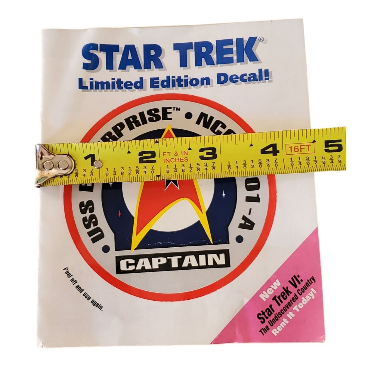 Star Trek 1992 USS Enterprise NCC-1701-A Captain Decal Booklet